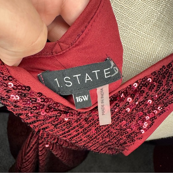 Burgundy Sequin Mini Dress, 16W - Picture 7 of 9